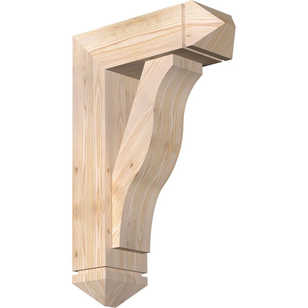 Ekena Millwork Funston Arts and Crafts Smooth Bracket w/ Offset Brace, Douglas Fir, 7 1/2"W x 22"D x 34"H BKT0806X22X34FST03SDF - main